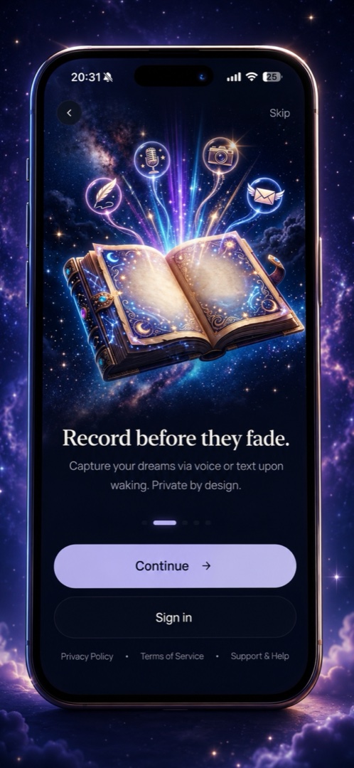 Revalune Dream Capture Screen